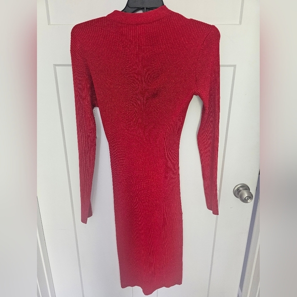 NWT No Boundaries Red Ribbed Cut Out Midi Dress Size XL (15-17) Jr - Picture 6 of 11